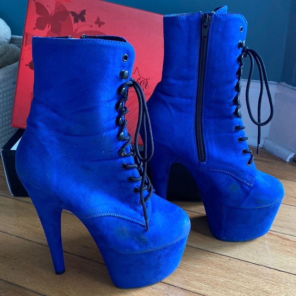 Blue Pleaser boots